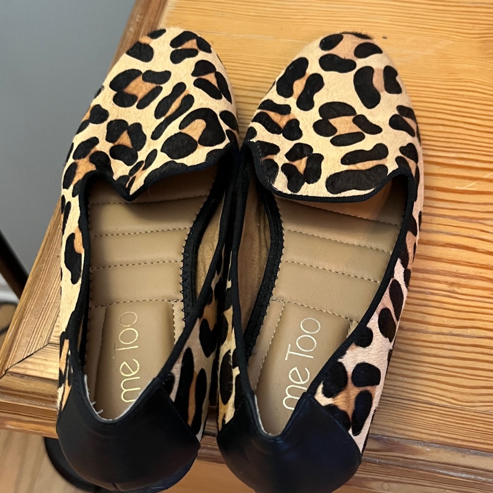 Me Too Genuine Cow Fur Leopard Flats Sz 8 NWOB - Picture 5 of 9